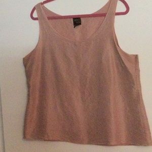Champagne Rose Silk Tank Top. Made in the USA. Size L.